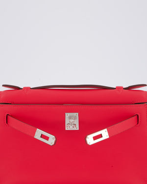 Hermès Kelly Pochette Bag in Roxe Extreme Swift Leather with Palladium Hardware