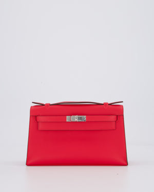 Hermès Kelly Pochette Bag in Roxe Extreme Swift Leather with Palladium Hardware