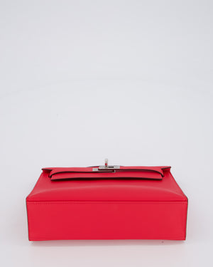 Hermès Kelly Pochette Bag in Roxe Extreme Swift Leather with Palladium Hardware