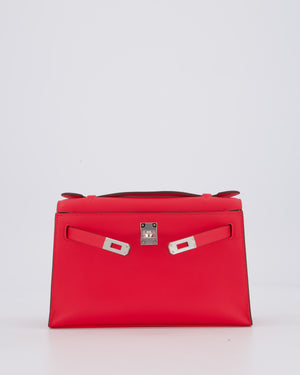 Hermès Kelly Pochette Bag in Roxe Extreme Swift Leather with Palladium Hardware