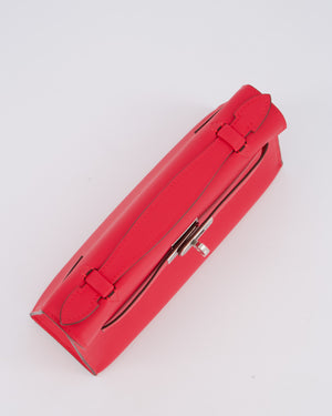 Hermès Kelly Pochette Bag in Roxe Extreme Swift Leather with Palladium Hardware