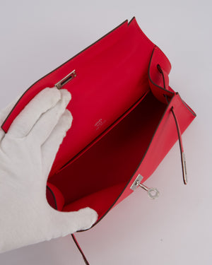 Hermès Kelly Pochette Bag in Roxe Extreme Swift Leather with Palladium Hardware