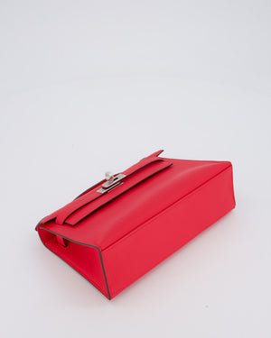 Hermès Kelly Pochette Bag in Roxe Extreme Swift Leather with Palladium Hardware