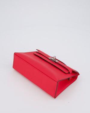 Hermès Kelly Pochette Bag in Roxe Extreme Swift Leather with Palladium Hardware