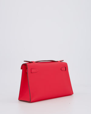 Hermès Kelly Pochette Bag in Roxe Extreme Swift Leather with Palladium Hardware