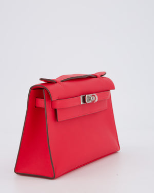 Hermès Kelly Pochette Bag in Roxe Extreme Swift Leather with Palladium Hardware