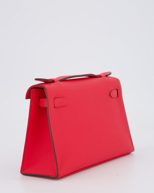 Hermès Kelly Pochette Bag in Roxe Extreme Swift Leather with Palladium Hardware