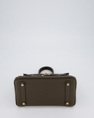*HOT* Hermès Birkin 25 Retourne Bag in Vert Loden Togo Leather with Permabrass Hardware