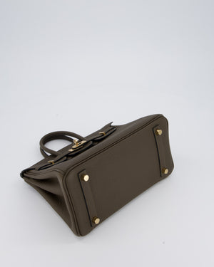 *HOT* Hermès Birkin 25 Retourne Bag in Vert Loden Togo Leather with Permabrass Hardware