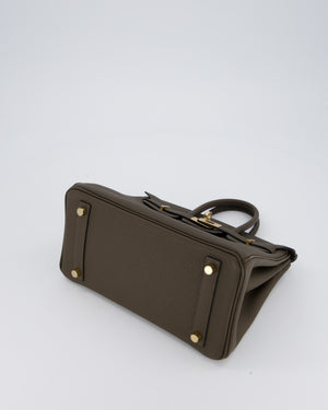 *HOT* Hermès Birkin 25 Retourne Bag in Vert Loden Togo Leather with Permabrass Hardware