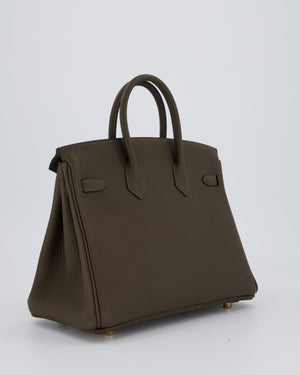 *HOT* Hermès Birkin 25 Retourne Bag in Vert Loden Togo Leather with Permabrass Hardware