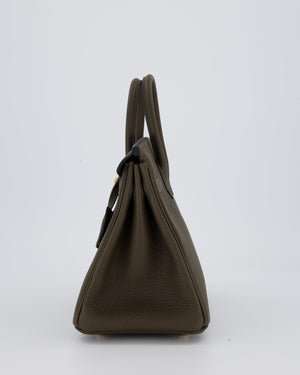 *HOT* Hermès Birkin 25 Retourne Bag in Vert Loden Togo Leather with Permabrass Hardware