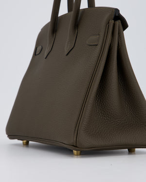 *HOT* Hermès Birkin 25 Retourne Bag in Vert Loden Togo Leather with Permabrass Hardware