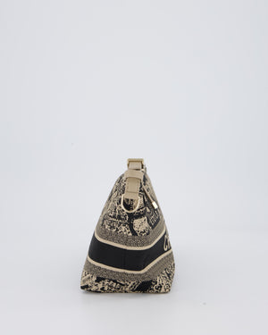 Christian Dior Beige & Black Medium DiorTravel 'Plan de Paris' Pouch In Gold Hardware