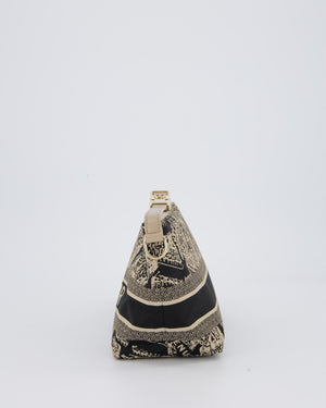 Christian Dior Beige & Black Medium DiorTravel 'Plan de Paris' Pouch In Gold Hardware