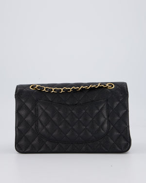 Chanel Black Classic Medium Double Flap Bag in Caviar Leather with Gold Hardware