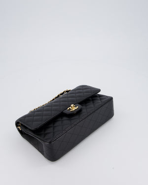 Chanel Black Classic Medium Double Flap Bag in Caviar Leather with Gold Hardware