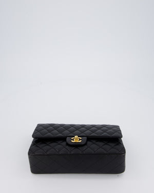 Chanel Black Medium Classic Double Flap Bag in Lambskin Leather with Gold Hardware