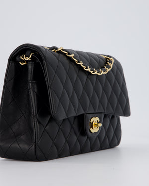 Chanel Black Medium Classic Double Flap Bag in Lambskin Leather with Gold Hardware
