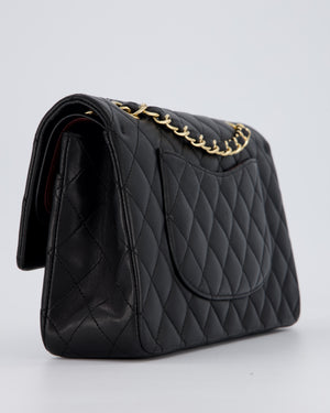 Chanel Black Medium Classic Double Flap Bag in Lambskin Leather with Gold Hardware