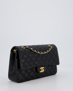 Chanel Black Medium Classic Double Flap Bag in Lambskin Leather with Gold Hardware