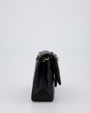 Chanel Black Medium Classic Double Flap Bag in Lambskin Leather with Gold Hardware