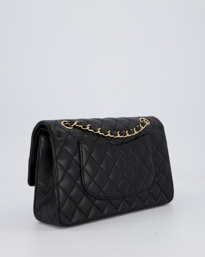 Chanel Black Medium Classic Double Flap Bag in Lambskin Leather with Gold Hardware
