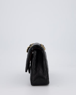 Chanel Black Medium Classic Double Flap Bag in Lambskin Leather with Gold Hardware