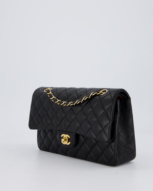 Chanel Black Medium Classic Double Flap Bag in Lambskin Leather with Gold Hardware
