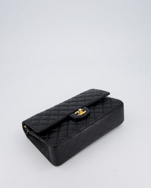 Chanel Black Medium Classic Double Flap Bag in Lambskin Leather with Gold Hardware