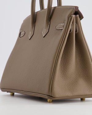Hermès Birkin 25 Retourne Bag in Etoupe Togo Leather with Gold Hardware