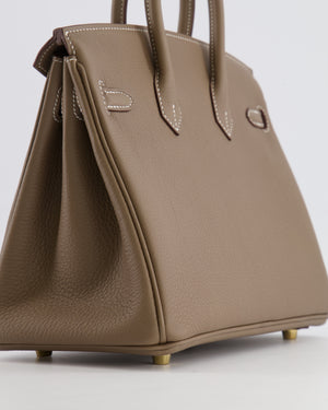 Hermès Birkin 25 Retourne Bag in Etoupe Togo Leather with Gold Hardware