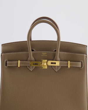 Hermès Birkin 25 Retourne Bag in Etoupe Togo Leather with Gold Hardware