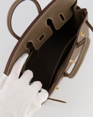 Hermès Birkin 25 Retourne Bag in Etoupe Togo Leather with Gold Hardware