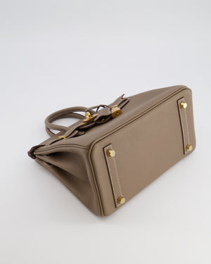 Hermès Birkin 25 Retourne Bag in Etoupe Togo Leather with Gold Hardware