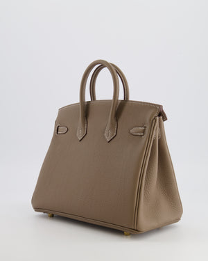 Hermès Birkin 25 Retourne Bag in Etoupe Togo Leather with Gold Hardware