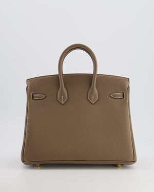 Hermès Birkin 25 Retourne Bag in Etoupe Togo Leather with Gold Hardware