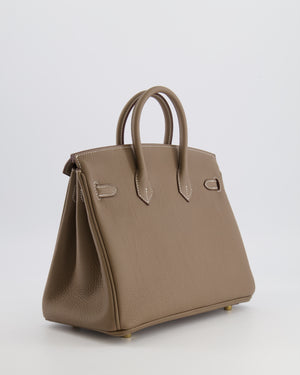 Hermès Birkin 25 Retourne Bag in Etoupe Togo Leather with Gold Hardware