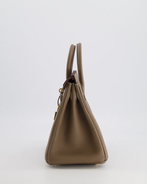 Hermès Birkin 25 Retourne Bag in Etoupe Togo Leather with Gold Hardware