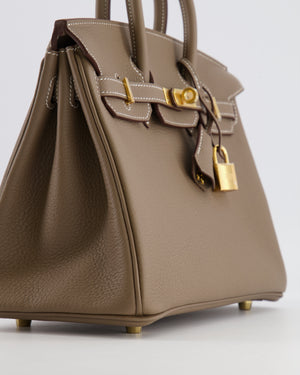 Hermès Birkin 25 Retourne Bag in Etoupe Togo Leather with Gold Hardware