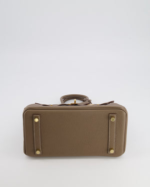 Hermès Birkin 25 Retourne Bag in Etoupe Togo Leather with Gold Hardware