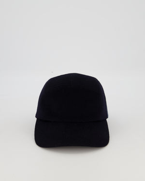 Hermès Navy Cashmere Nevada H Stripe Cap Size 58