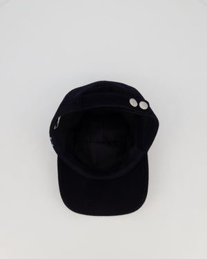 Hermès Navy Cashmere Nevada H Stripe Cap Size 58