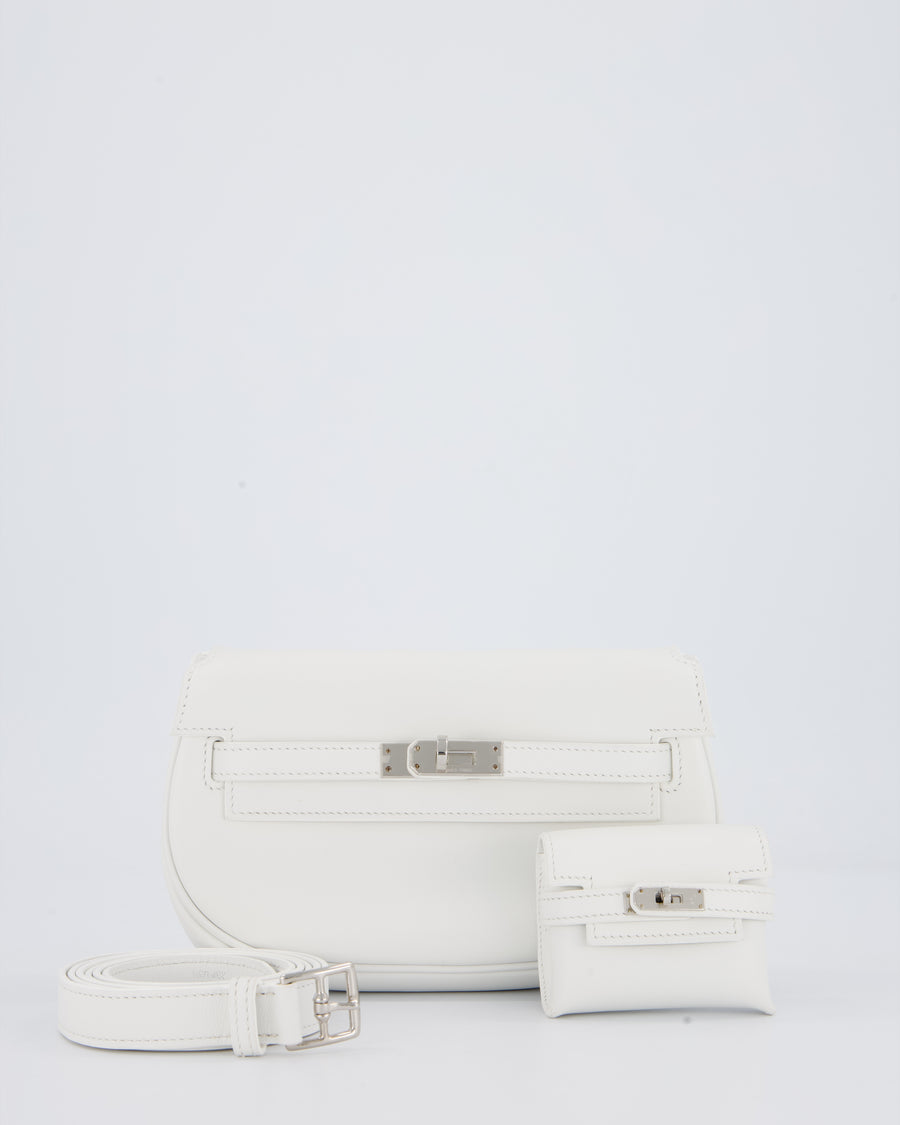 Hermès Kelly Moove Bag in Blanc Swift Leather with Palladium Hardware