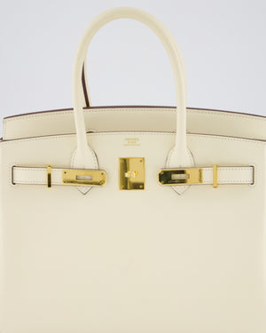 *HOT* Hermès Birkin 30 Retourne Bag in Nata Epsom Leather with Gold Hardware