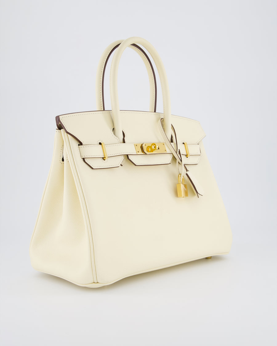 *HOT* Hermès Birkin 30 Retourne Bag in Nata Epsom Leather with Gold Hardware