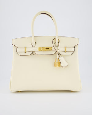 *HOT* Hermès Birkin 30 Retourne Bag in Nata Epsom Leather with Gold Hardware