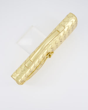 Bottega Veneta Gold Andiamo Intrecciato Leather Clutch Bag RRP £2,850