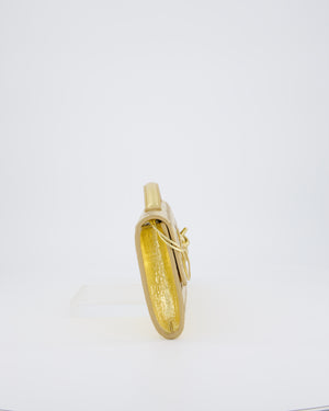 Bottega Veneta Gold Andiamo Intrecciato Leather Clutch Bag RRP £2,850