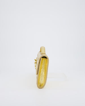 Bottega Veneta Gold Andiamo Intrecciato Leather Clutch Bag RRP £2,850